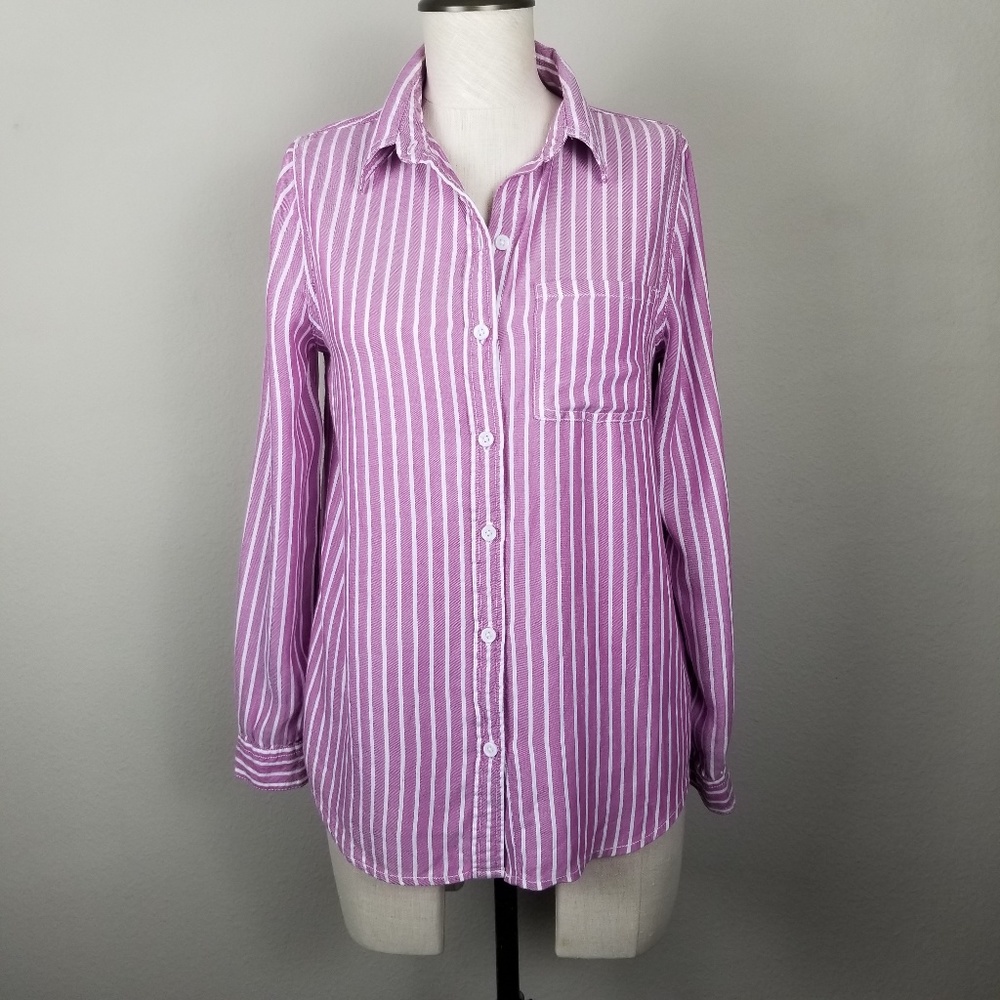 Beach Lunch Lounge Pin Stripe Button Down Shirt